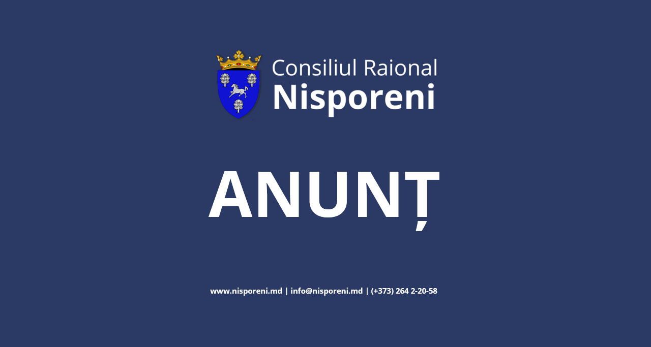 Se convoacă ședința ordinară a Consiliului raional Nisporeni la data de 04 februarie 2021.