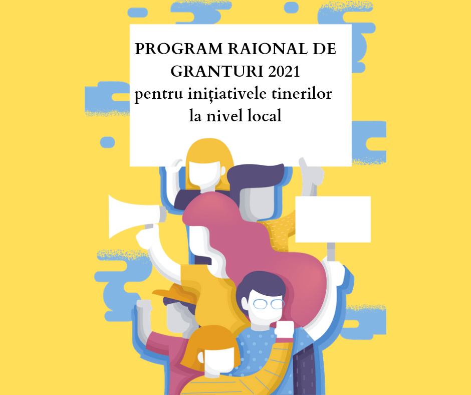 Anunț cu privire la demararea Concursului de granturi 2021 pentru inițiativele tinerilor la nivel local.